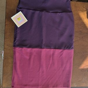 NWT LuLaRoe Cassie skirt•purple+pink block colors